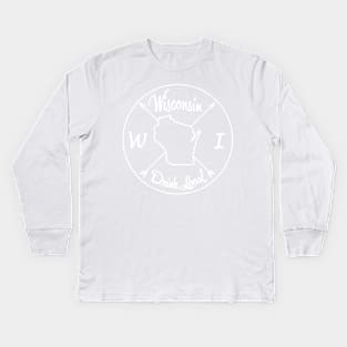 Wisconsin Drink Local WI Kids Long Sleeve T-Shirt